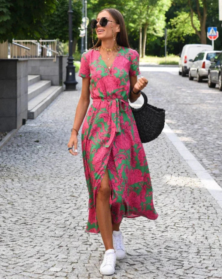 Women's summer dress with floral print