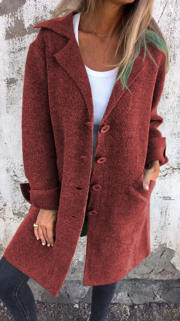 Women's wool coat with lapels