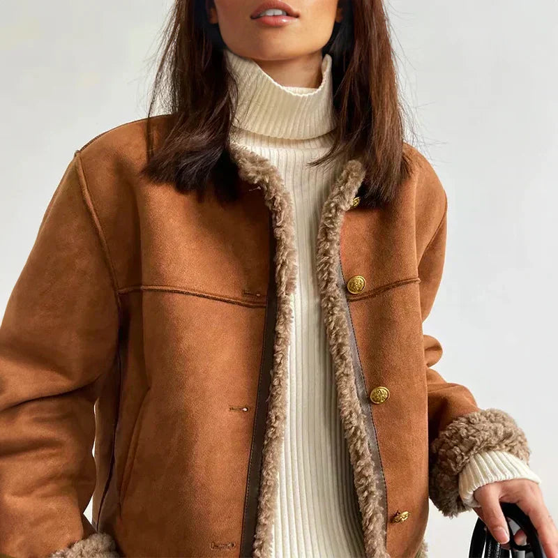 Women's Button-Up Winter Jacket with Soft Inner Lining