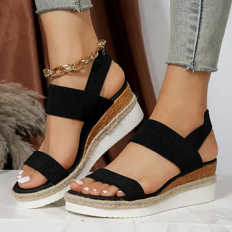 Women's Platform Strap Sandals with Cushioned Sole