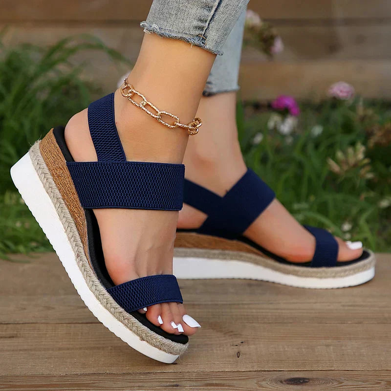 Women's Platform Strap Sandals with Cushioned Sole
