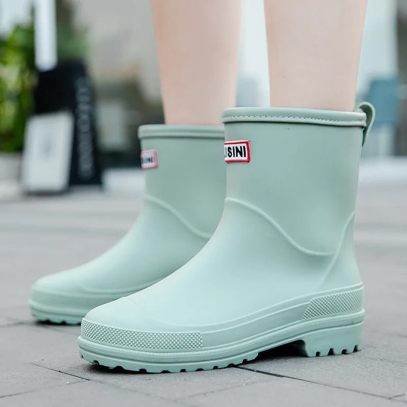 Women’s Mid-Calf Waterproof Rain Boots with Non-Slip Sole