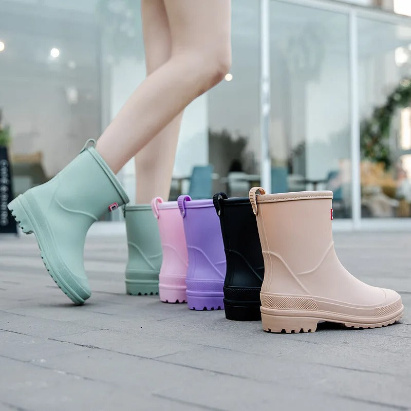 Women’s Mid-Calf Waterproof Rain Boots with Non-Slip Sole