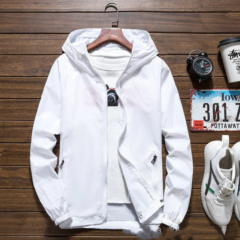 Men's Lightweight Waterproof Windbreaker Jacket with Hood