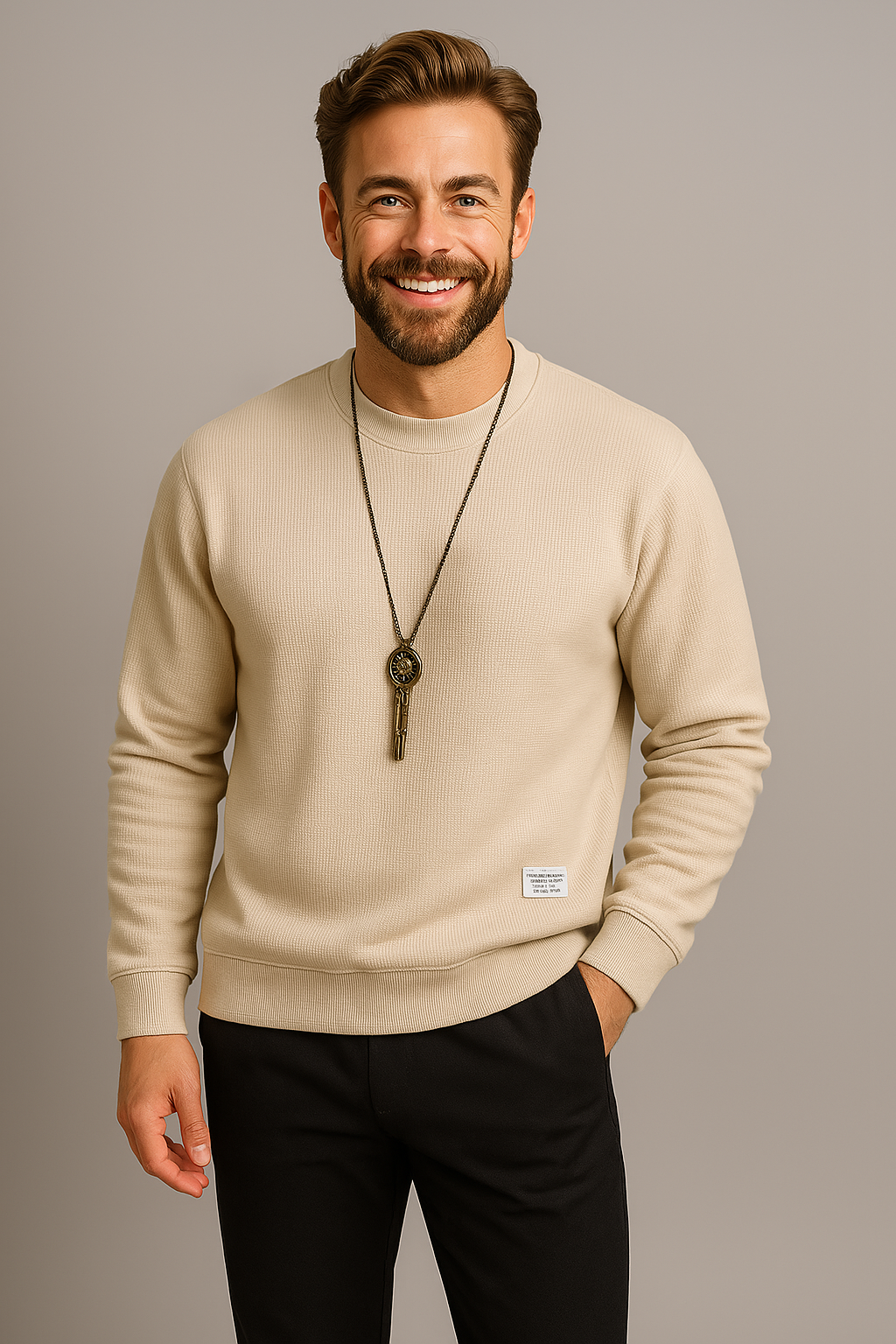 Men's Jogging Loungewear Set 2-Piece with Crew Neck Top