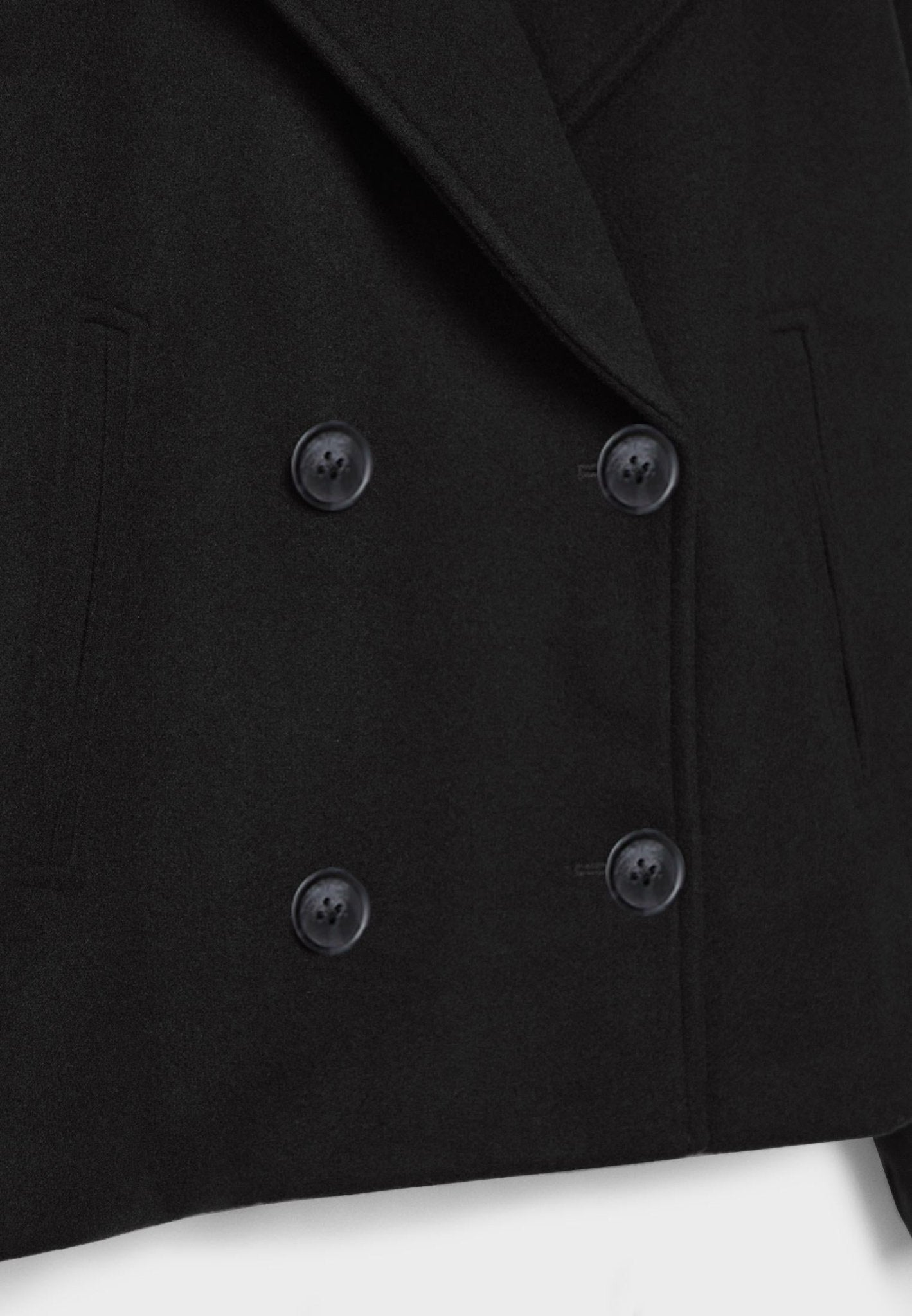 Women's Short Double-Breasted Winter Jacket with Wide Lapels
