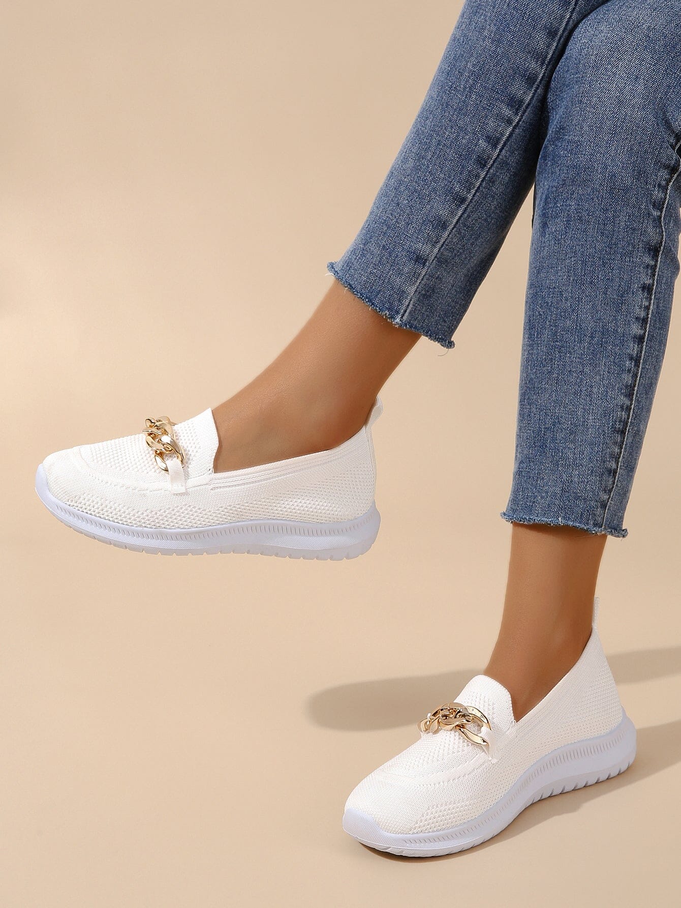 Women's Ortho Slip-On Shoes with Gold Detail