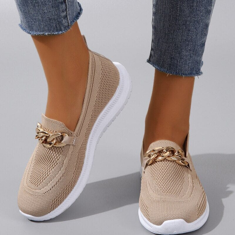 Women's Ortho Slip-On Shoes with Gold Detail