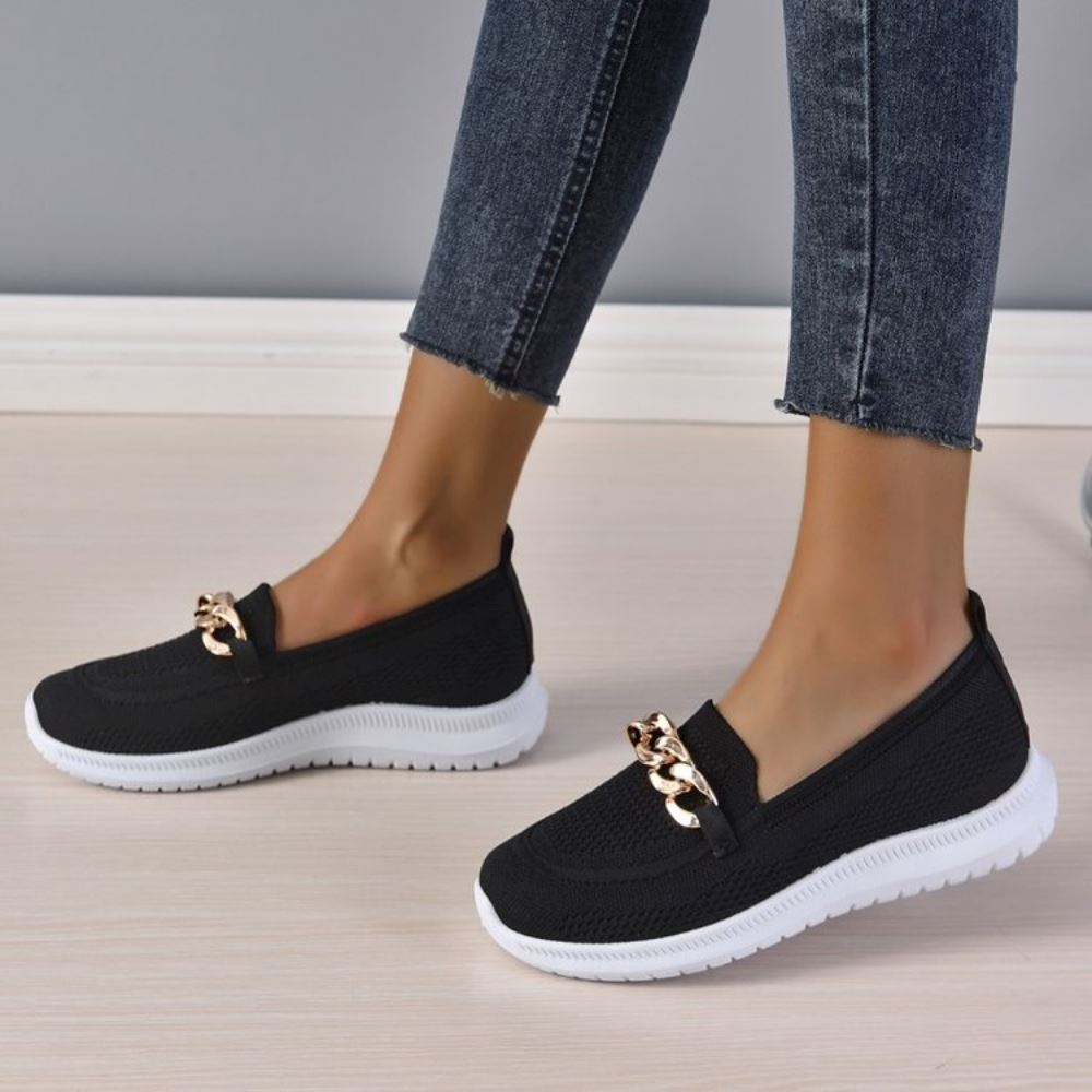 Women's Ortho Slip-On Shoes with Gold Detail