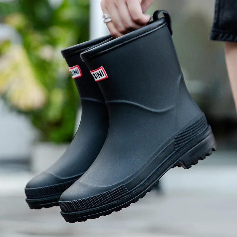Women’s Mid-Calf Waterproof Rain Boots with Non-Slip Sole