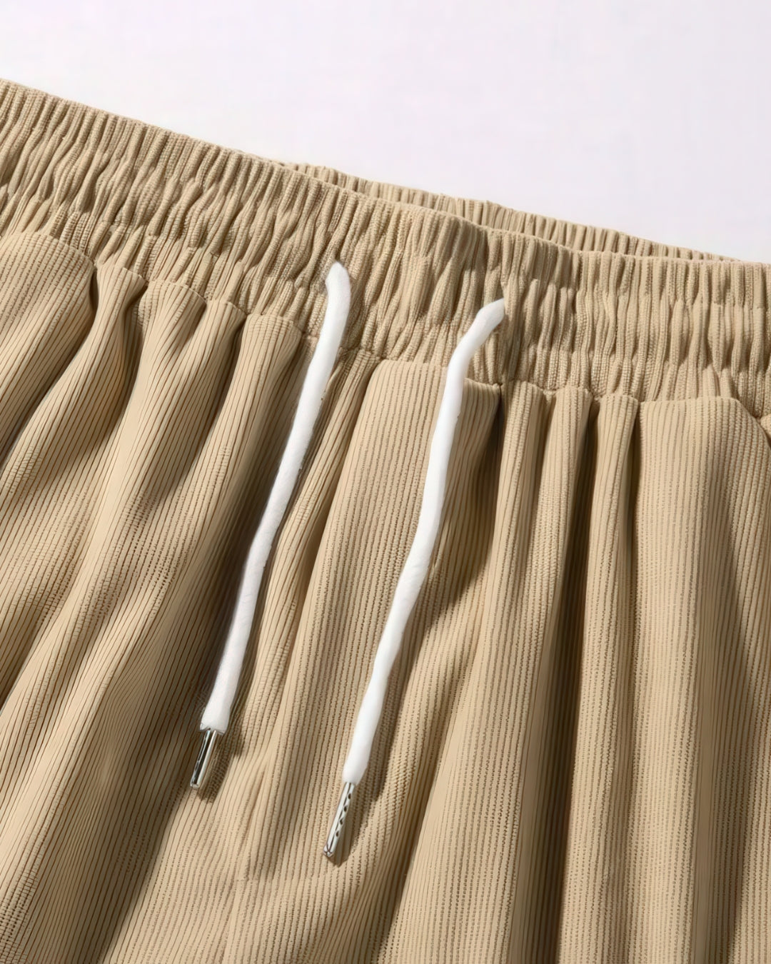 Men's Knee-Length Drawstring Shorts with Relaxed Fit and Texture